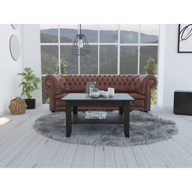 TUHOME Essential Coffee Table, 80 CM W X 70 CM D X 45 CM H, Black
