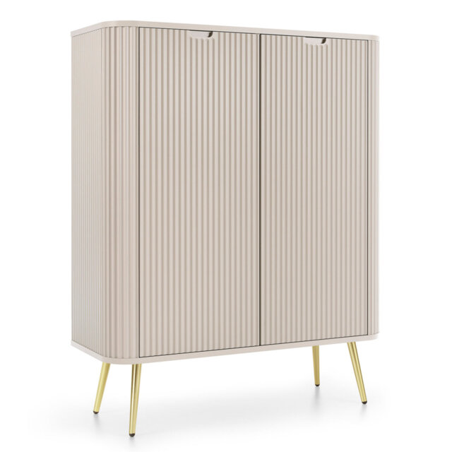 Zova High Sideboard Two Door With Slatted Fronts 103 cm With Legs