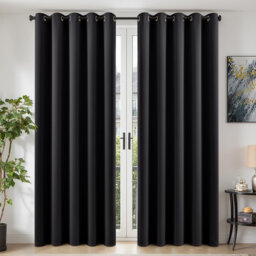 66×90in 2-Panel Eyelet Thermal Blackout Curtains, 90 Inch Drop