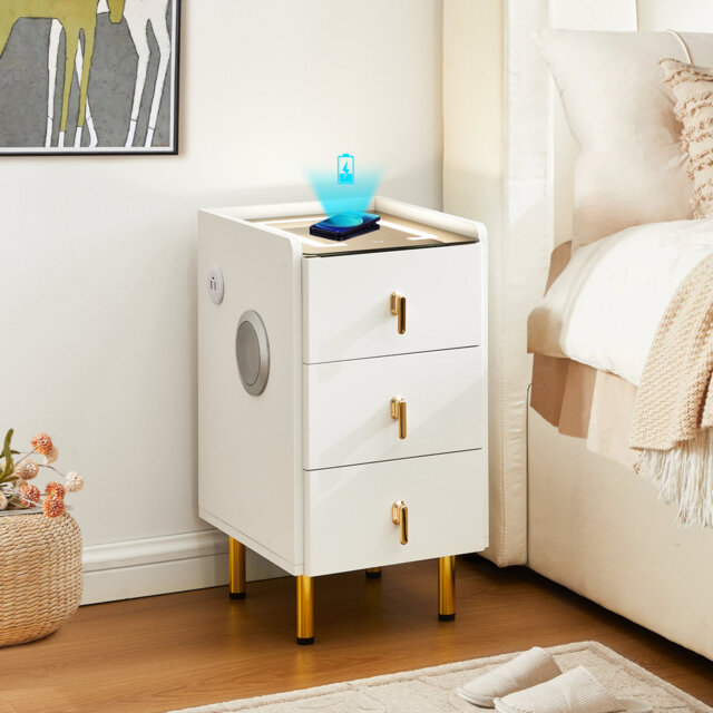 30.5cm W Manufactured Wood Bedside Table