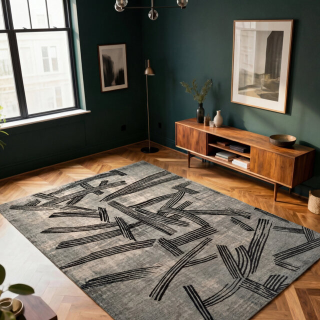 Abstract Recycled P.E.T Jacquard Indoor / Outdoor Area Rug