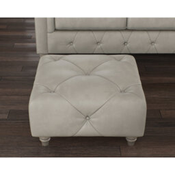 Melrose 65Cm Wide Genuine Leather Tufted Square Ottoman