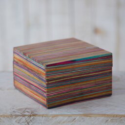 Large Multicoloured Papri Wood Trinket Box