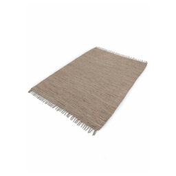 Chindi Uni Solid Colour Hand Crafted Hand Braided Taupe Area Rug