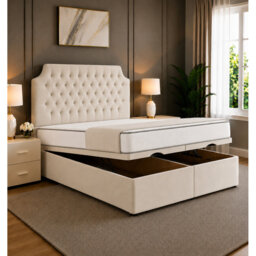 Monzo Chesterfield Tufted Divan Storage Ottoman Bed Frame with End Lift Storage