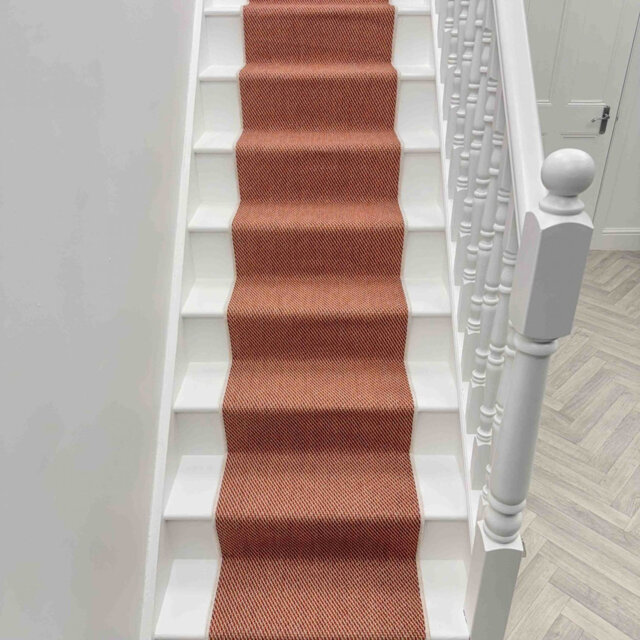 Coastal Terracotta Stair Runner – Reversible, Durable & Hardwearing Carpet for Stairs & Staircases, Multiple Lengths