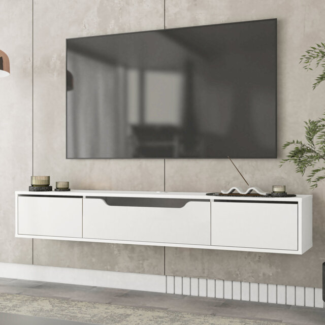 "Luna Floating Tv Stand For Up To 80"" Tv Wall Mounted Media Console"