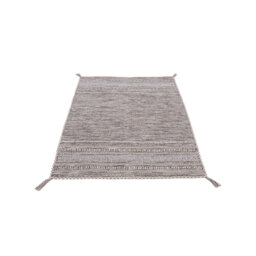 Azizi Striped Hand Woven Cotton Beige Rug