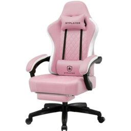 LUCKRACER GAMING CHAIR Adjustable Reclining Ergonomic Swiveling PC & Racing Game Chair with Footrest