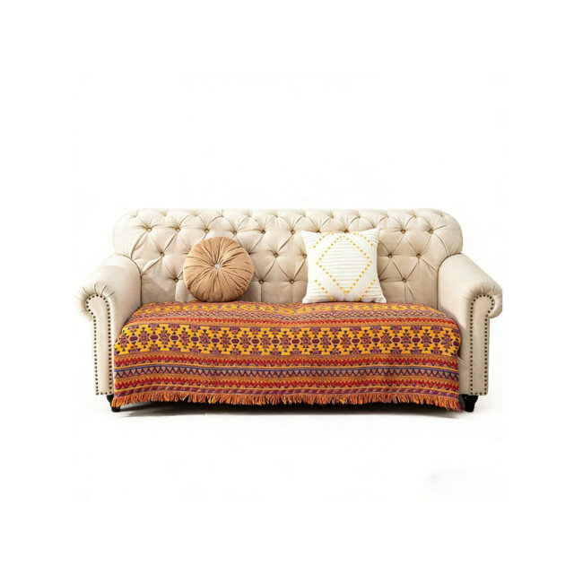 Bohemian Sofa Large Throw Blanket with Tassels (130 x 180cm)