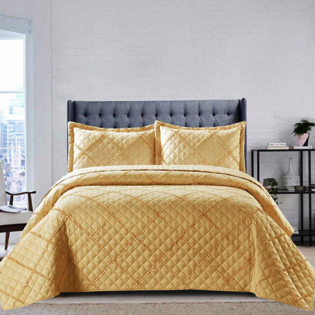 Dez Plain Weave Modern & Contemporary Bedspread Set