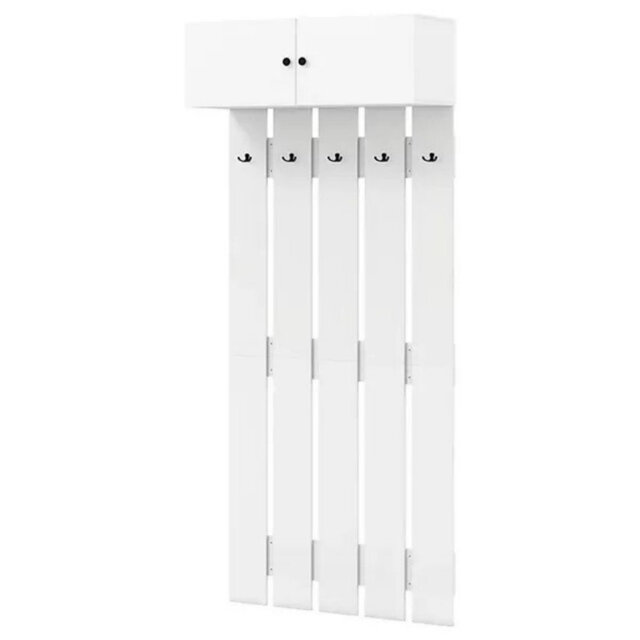 Wall Mounted Coat Rack with Storage Cabinet, Entryway Clothes Rack