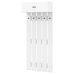 Wall Mounted Coat Rack with Storage Cabinet, Entryway Clothes Rack