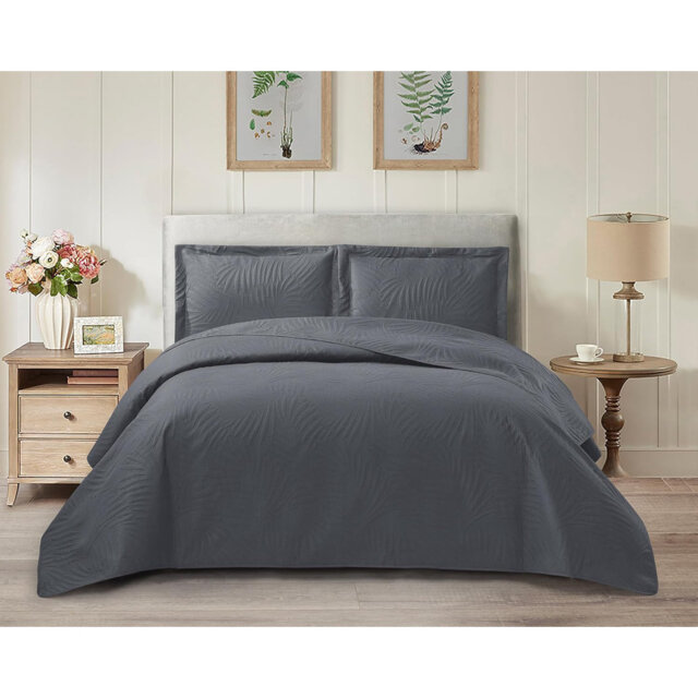 Microfiber Solid Colour Bedspread with Pillow Shams