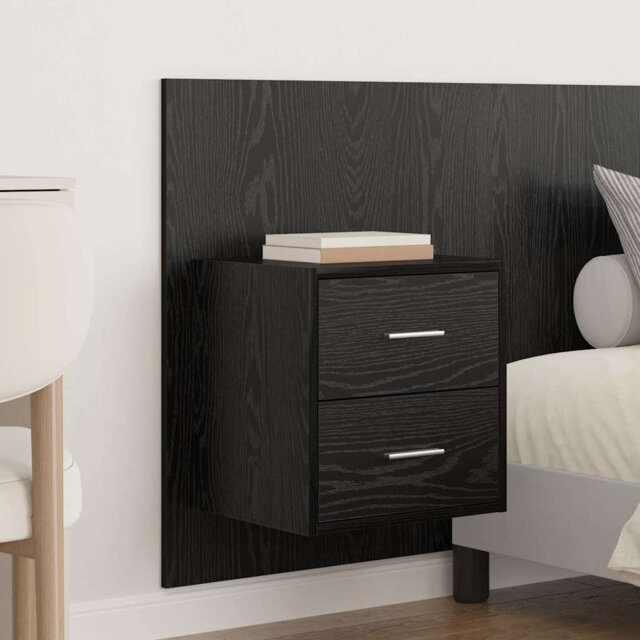 Vidaxl Headboard With Cabinet With Drawer Black Oak 337 X 32.5 X 80 Cm