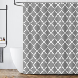 Shower Curtain Mould Proof Mildew Resistant 183x183cm, Bathroom Curtain with 12 Hooks, Waterproof Polyester Fabric Bathtub Curtain, Weighted Hem, Wash