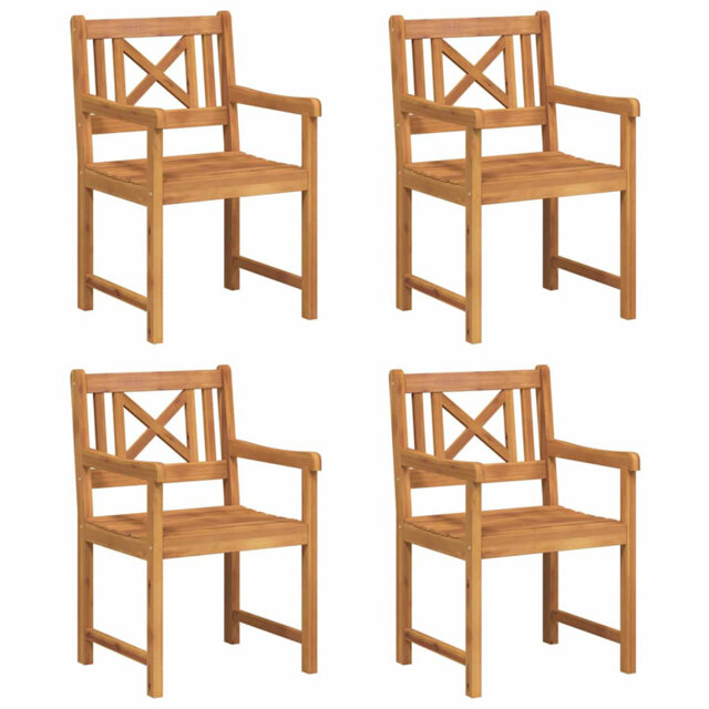 Garden Chair 4 Pcs Brown 56 X 56 X 90Cm Solid Acacia Wood