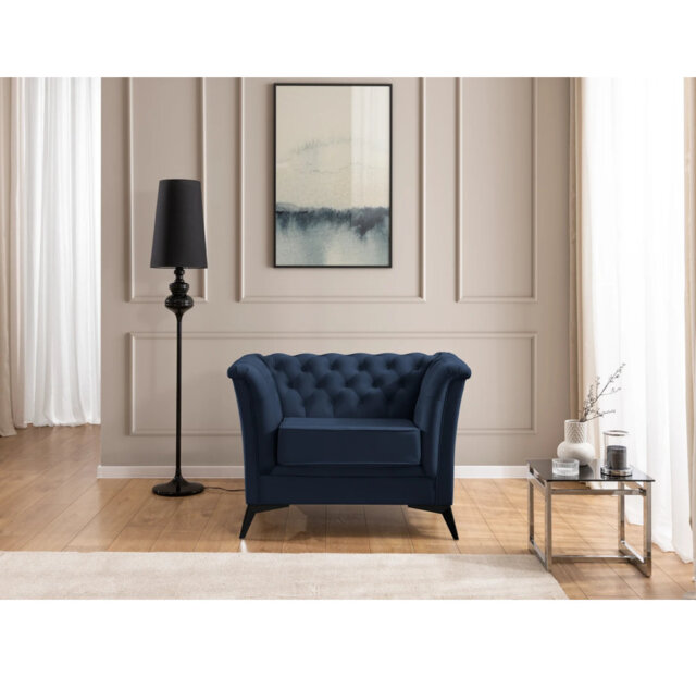Whitby 116cm Wide Tufted Velvet Chesterfield Chair