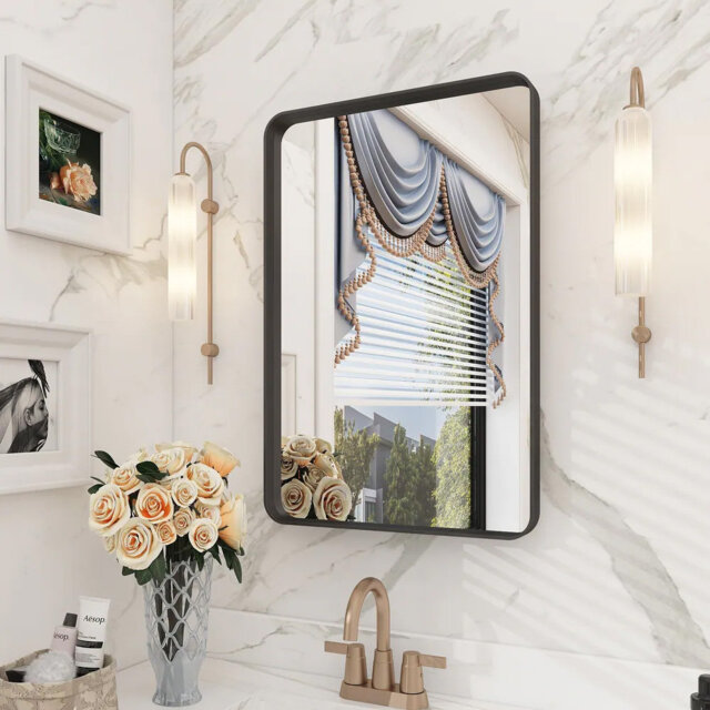 Cacapon Rectangular Metal Framed Wall Mirror Decorative