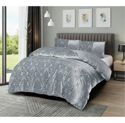 Emilia Duvet Cover Set with Pillowcases – Jacquard Damask Pattern, Luxury Textured Bedding Set, Double/King/Super King Sizes