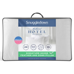 Luxurious Hotel Snuggledown Signature Goose Feather & Down Medium Support Back Sleeper Cotton Cover Pillow