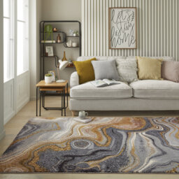 Amara Machine Woven Grey/Orange Rug