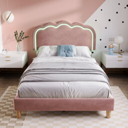Upholstered Bed 3ft single bed With Led