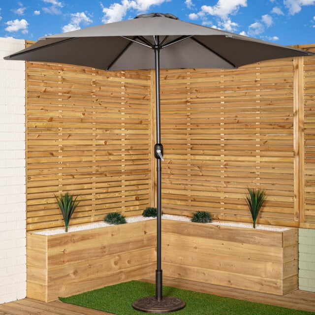 Samuel Alexander 2.7m Havana Garden Patio Parasol with Crank Handle and Cover