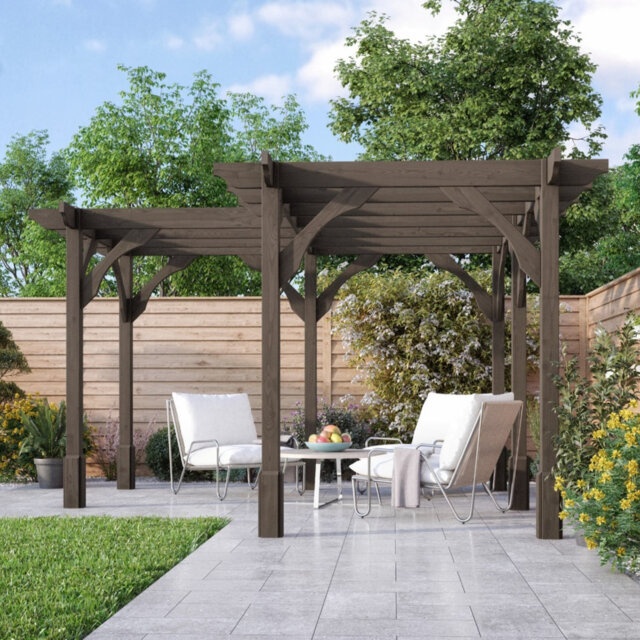 Agra 4.2m x 4.2m Solid Wood Pergola