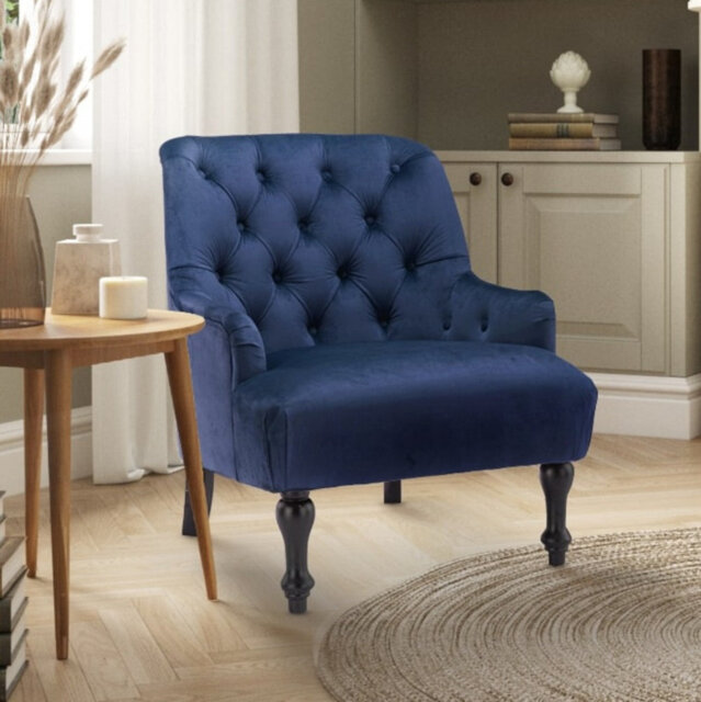 Edgeley Velvet Tufted Armchair