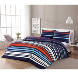 Kubilay Cotton Blend Striped Duvet Cover Set with Pillowcases Included