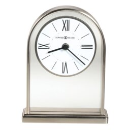 Jefferson Traditional Roman Numeral Crystal Quartz Movement / Crystal Tabletop Clock in Silver