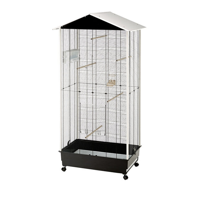 161.5 cm Iron and Plastic Pointed Top Floor Bird Cage with Wheels with Stand with Perch with Tray