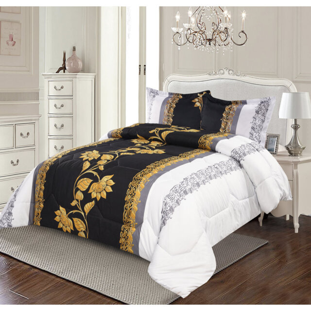 Ardelle Microfiber Floral Bedspread with Pillow Shams Included