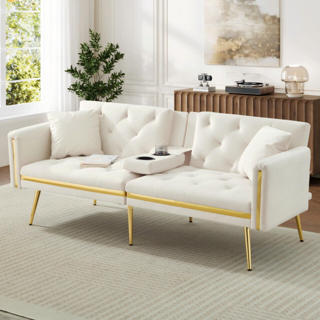2 Seater Velvet Sofa Bed