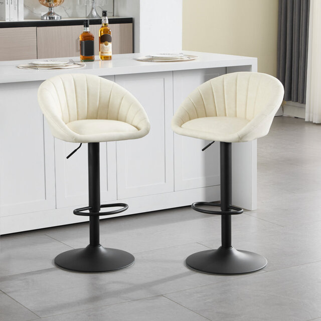 Bar Stools Set Of 2 Bar Chairs Height-Adjustable Rotatable Kitchen Stool With Backrest Stool Kitchen Bar 150 Kg