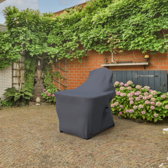 Adirondack Chair Cover For Nautical Patio Chairs, Water-Repellent UV-Resistant Polyester With Secure Tie-Downs