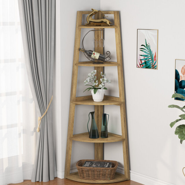177.8cm H x 65cm W Metal Corner Bookcase