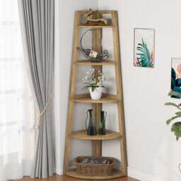 177.8cm H x 65cm W Metal Corner Bookcase