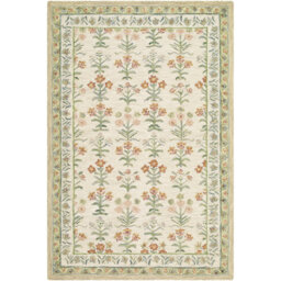 Fairfax-Hand Tufted Yellow Green Beige Pink Wool Global Living Dining Bedroom Rug