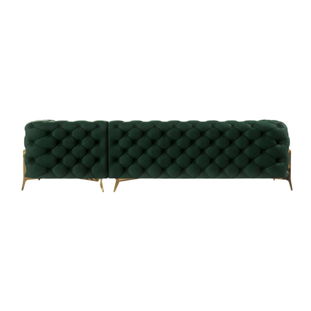 Chesterfield Corner Chaise Sofa  with Gold Metal Legs