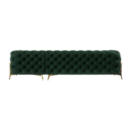 Chesterfield Corner Chaise Sofa  with Gold Metal Legs