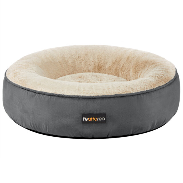 Dog Bed, Donut Cat Bed, Washable Pet Sofa, Anti-Slip, Round, 50 cm Dia.