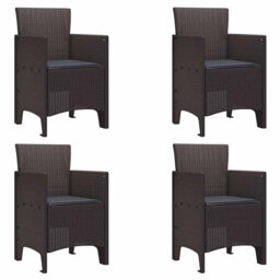 Garden Chair 4 Pcs Light Grey 53 X 49 X 85 Cm PP