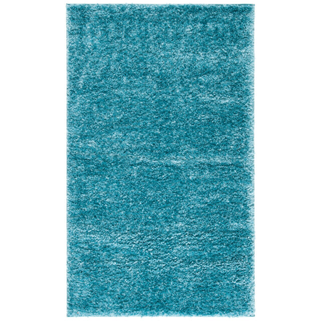 Vahrij Looped/Hooked Turquoise Rug