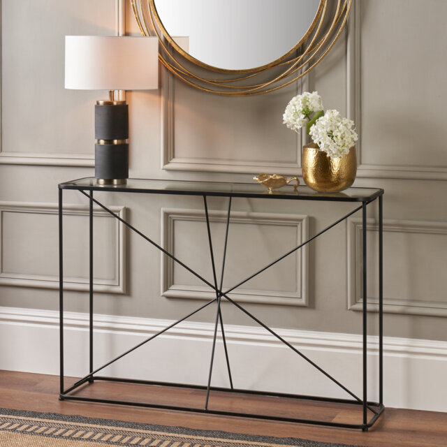 Butoves 120cm Glass Top Console Table