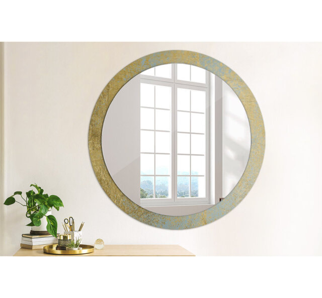 Huldar Round Glass Framed Wall Mounted Accent Mirror