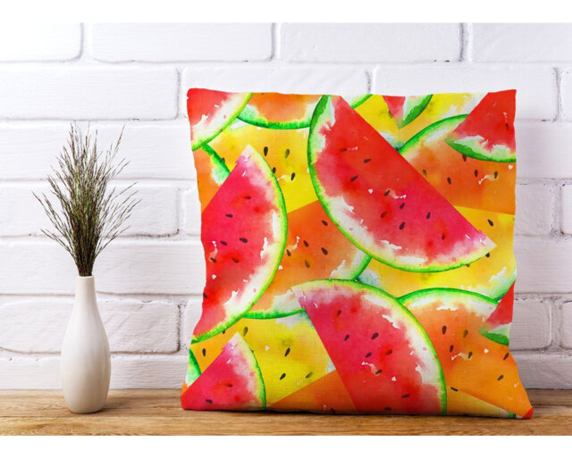 Lucinda MELON PRINT Square Throw Cushion