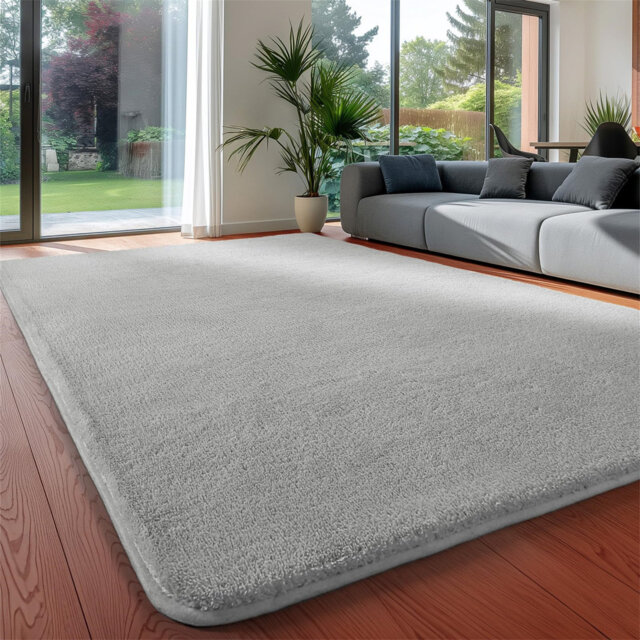 Area Rugs For Bedroom Washable Grey Rug Anti Slip Short Pile Soft Rug Fluffy Washable Carpets Extra Large Rugs For Living Room