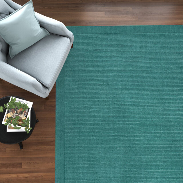 Ned Hand-Tufted Teal Area Rug